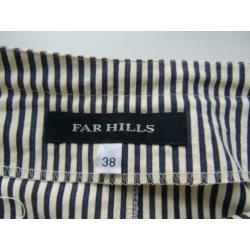 F166 FAR HILLS 36-38 rok donkerblauw wit streepje overslag