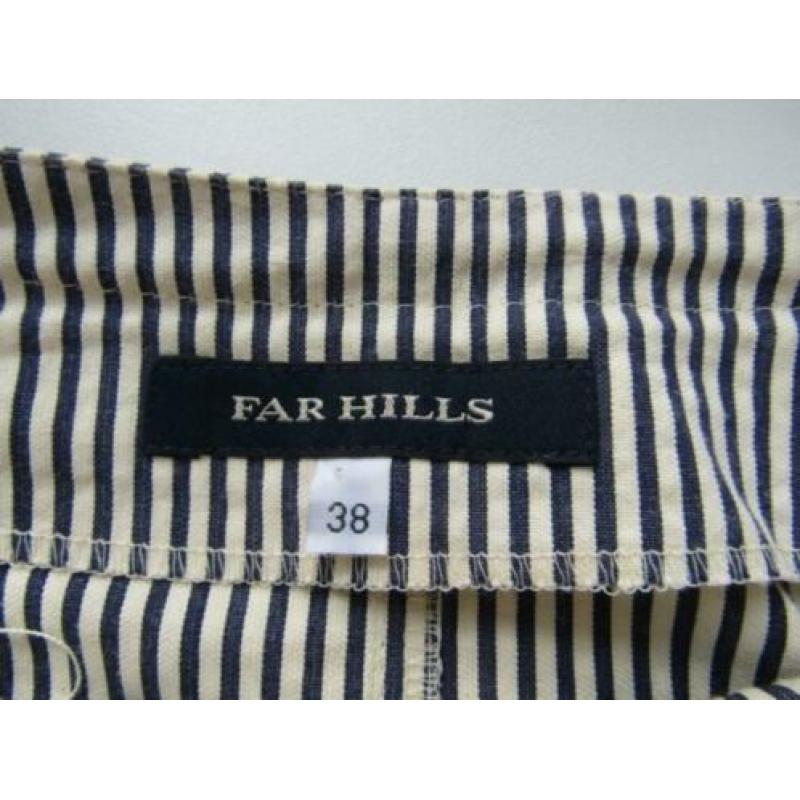 F166 FAR HILLS 36-38 rok donkerblauw wit streepje overslag
