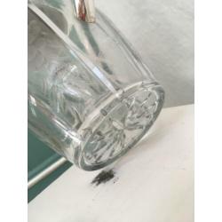 Karaf kristal fruit sapkan brocante antiek geslepen glas ***