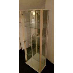 Grote vitrine display dubbel deurs glas hout prijzenkast