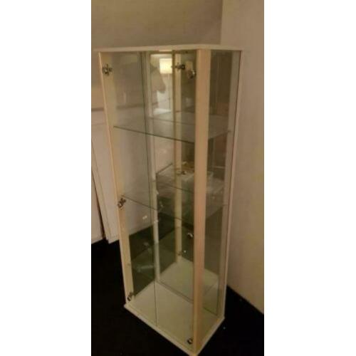Grote vitrine display dubbel deurs glas hout prijzenkast