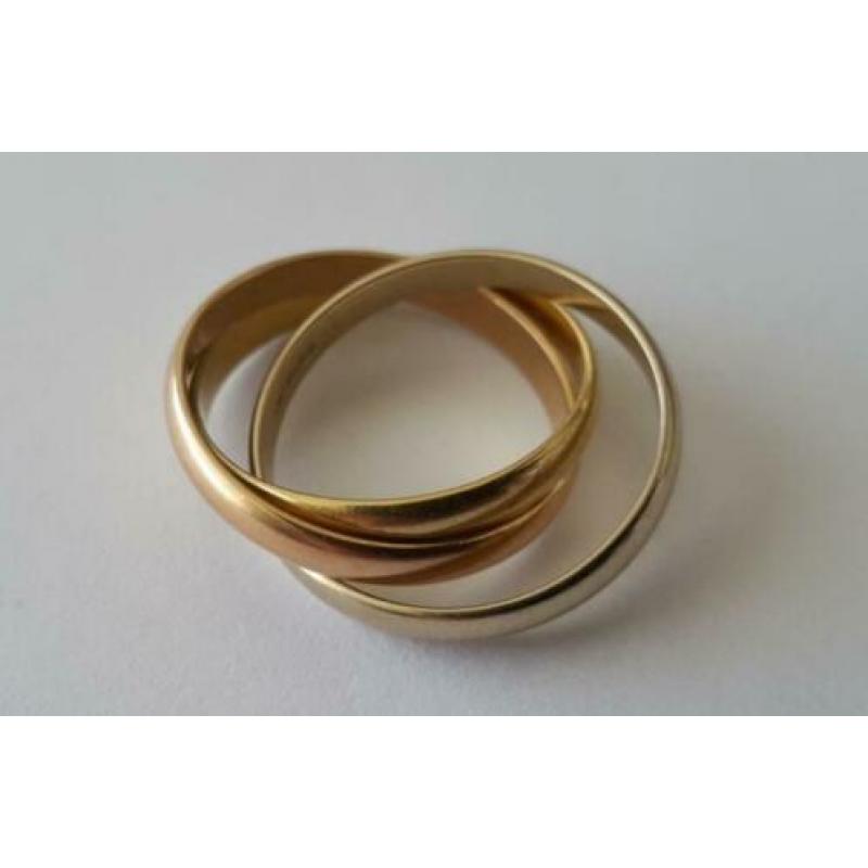 3 kleuren gouden ring Cartier style 18 karaats