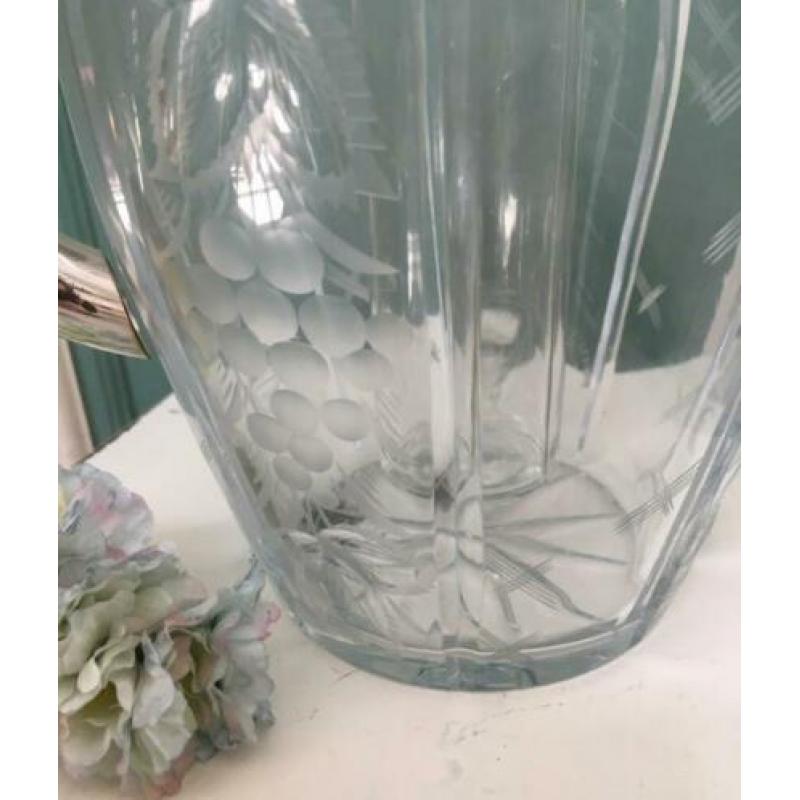 Karaf kristal fruit sapkan brocante antiek geslepen glas ***