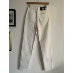 Trussardi jeans wit hoge taille mom vintage 36 katoen