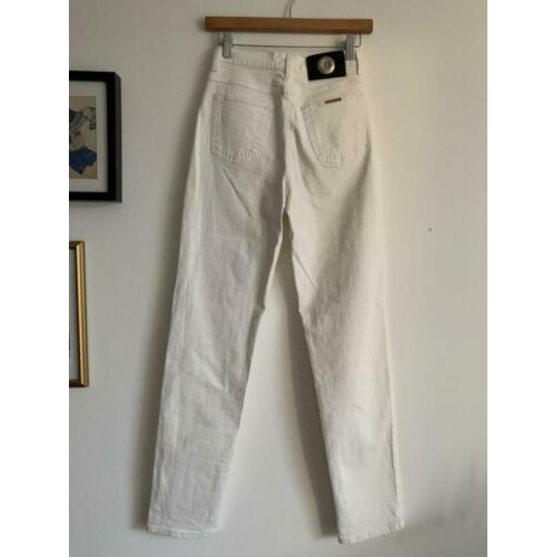 Trussardi jeans wit hoge taille mom vintage 36 katoen