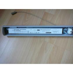 hanglamp met 2 tl buizen van 36W, lengte 320 cm., grijs