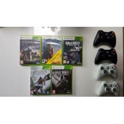 Perfect werkende Xbox 360 incl. 5 games en 4 controllers!