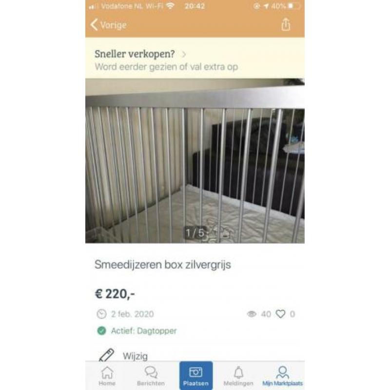 Extra hoge box zilverkleur