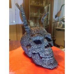 Menselijke Skull, schedel met hoorns.