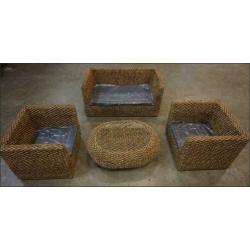 Loungeset van waterhyacinth, hand gemaakt