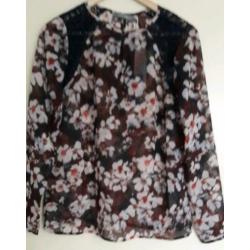 Nieuwe Geisha burundy top maat S