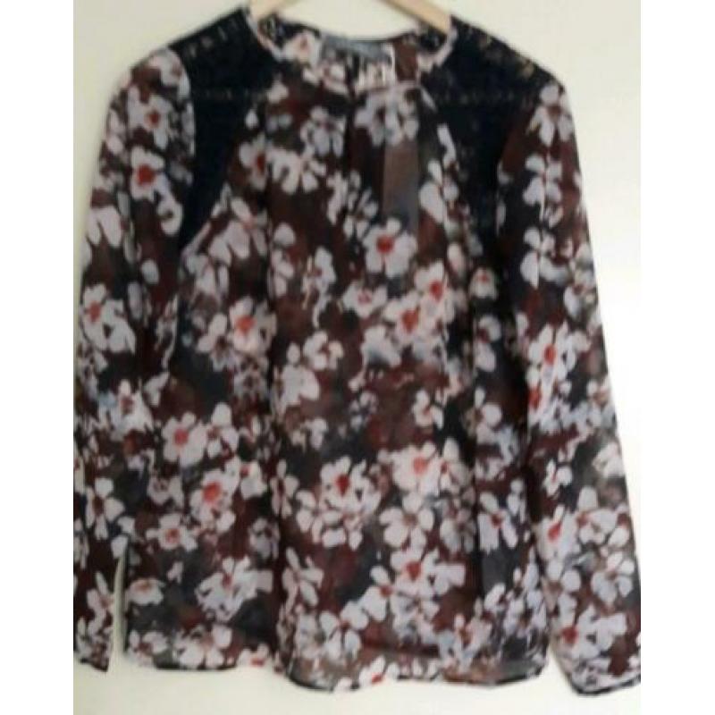 Nieuwe Geisha burundy top maat S