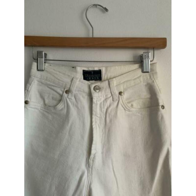 Trussardi jeans wit hoge taille mom vintage 36 katoen