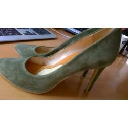 Zgan Le Ballon pumps, high heels, mosgroen, suede, maat 39