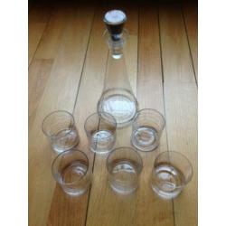 Decanteerset 7 dlg Karaf en 6 glazen