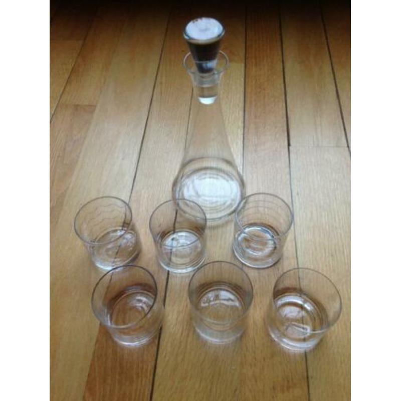Decanteerset 7 dlg Karaf en 6 glazen