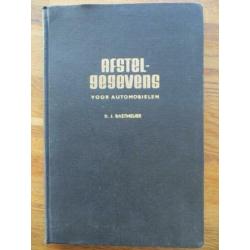 Boek afstelgegevens voor automobielen, 1949