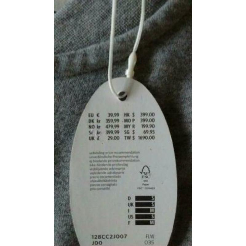 Esprit heren vest grijs. Mt. S. NIEUW!