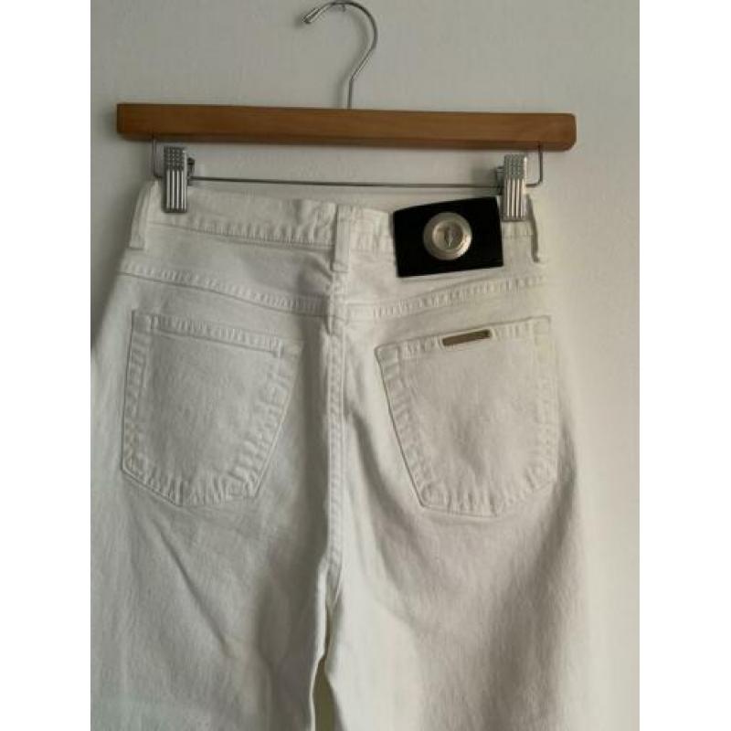 Trussardi jeans wit hoge taille mom vintage 36 katoen