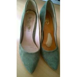 Zgan Le Ballon pumps, high heels, mosgroen, suede, maat 39