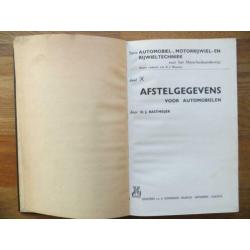 Boek afstelgegevens voor automobielen, 1949