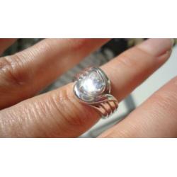 925 zilver design ring met wite topaas maat 16 1/4 - Vanoli