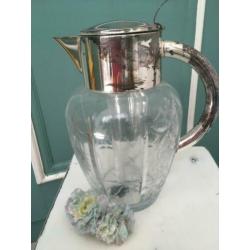 Karaf kristal fruit sapkan brocante antiek geslepen glas ***