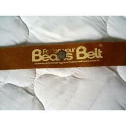 NIEUW !!! cognac kleurige BEANS BELT leren riem - 95 cm