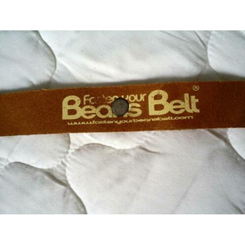 NIEUW !!! cognac kleurige BEANS BELT leren riem - 95 cm