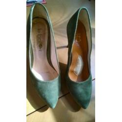 Zgan Le Ballon pumps, high heels, mosgroen, suede, maat 39