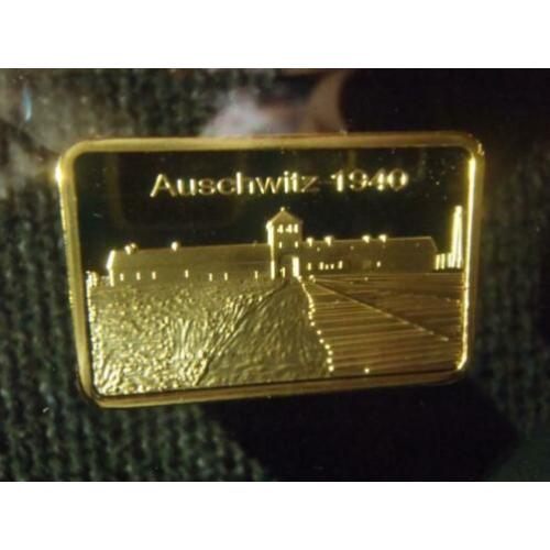 Gouden 24 Karaat WW2 Auschwitz 1940 Baar 999 verguld