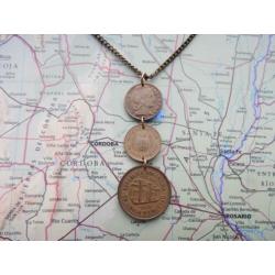 Argentinie: originele munt ketting/sleutelhanger reiscadeau