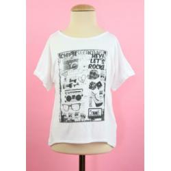 zgan Chipie t-shirt wit met zwarte print maat 6 (maat 116)