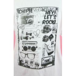 zgan Chipie t-shirt wit met zwarte print maat 6 (maat 116)