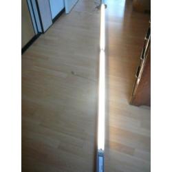 hanglamp met 2 tl buizen van 36W, lengte 320 cm., grijs