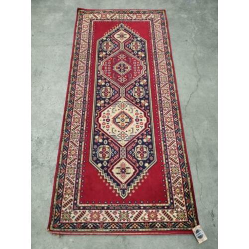 Vintage Perzisch tapijt loper Adur geometrisch wol 90x202cm