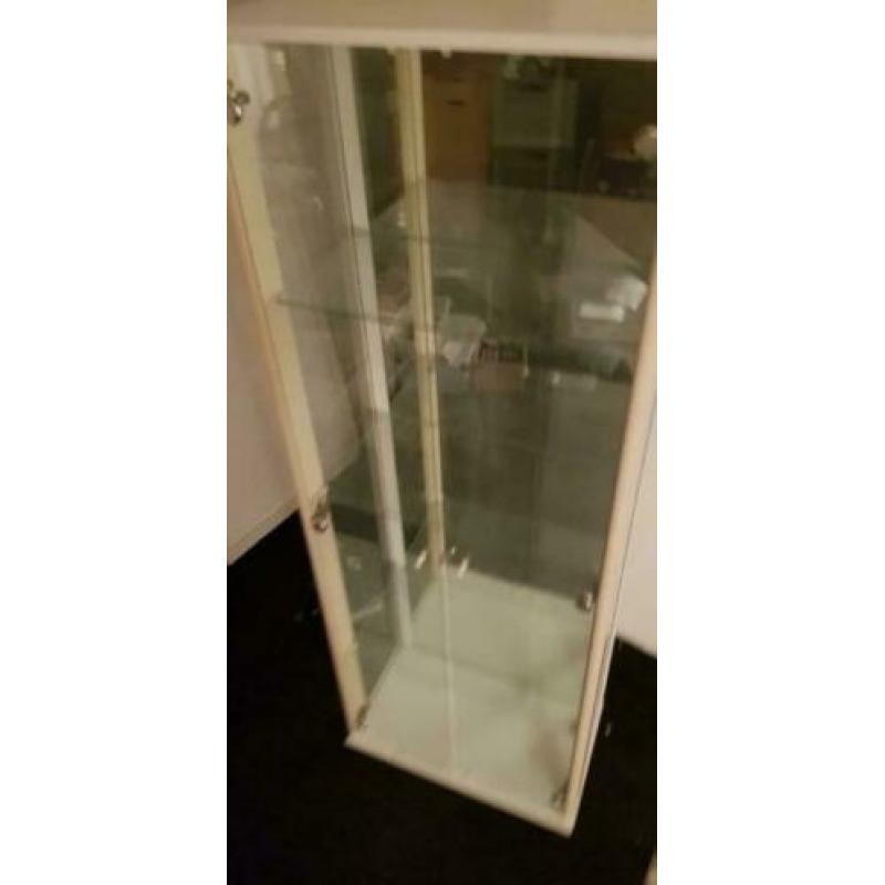 Grote vitrine display dubbel deurs glas hout prijzenkast