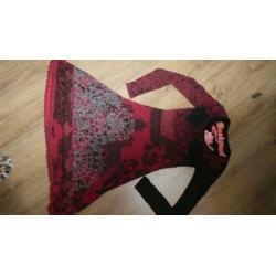 DESIGUAL super leuke jurk rood zwart