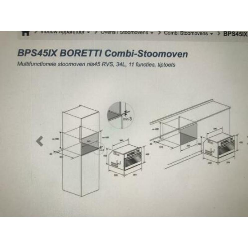 Boretti Stoomoven BPS 45 IX