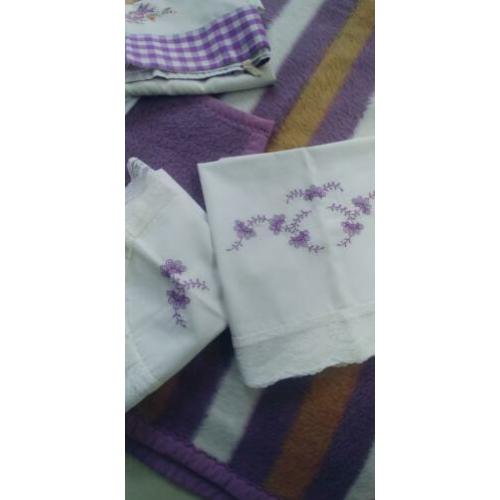 Lakenset, 2 stuks, wieg /ledikant/baby/deken/vintage /retro