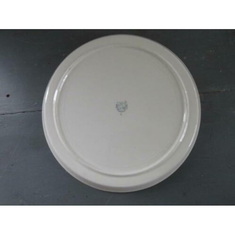 Antieke Boch La Louvière schaal pastel groen. Diameter 23,4