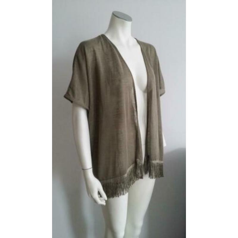 NEW Dames S/36 IN SHAPE vest shirt groen zomer rafels H&M