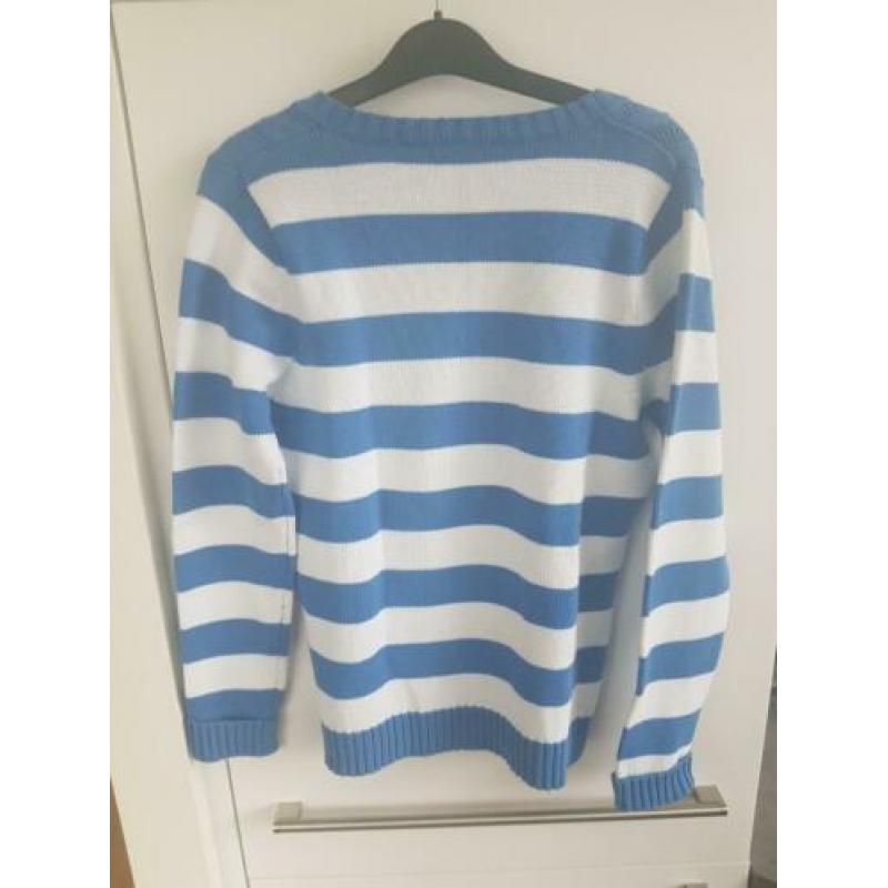 Blauw wit gestreepte trui M&S mode maat M NIEUW