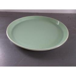 Antieke Boch La Louvière schaal pastel groen. Diameter 23,4