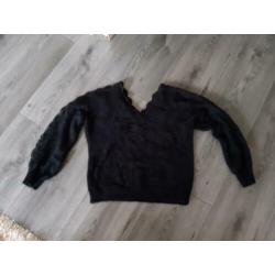 Zwarte fluffy trui
