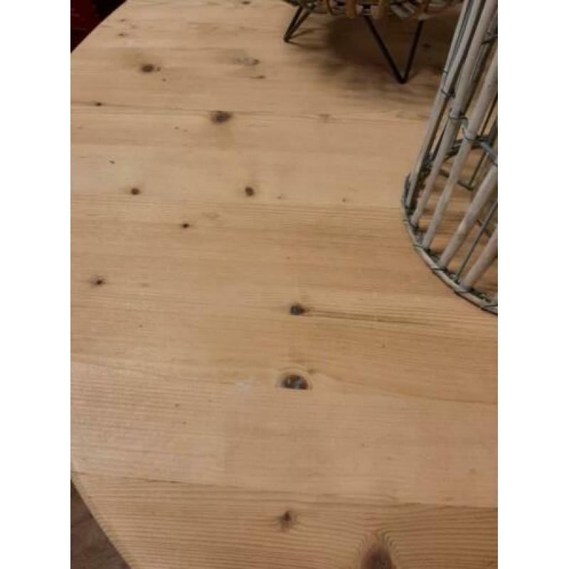 Ronde landelijke eettafel wit/blank