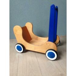 Houten Loopwagen Van Dijk, loopkar poppenwagen, duwkar