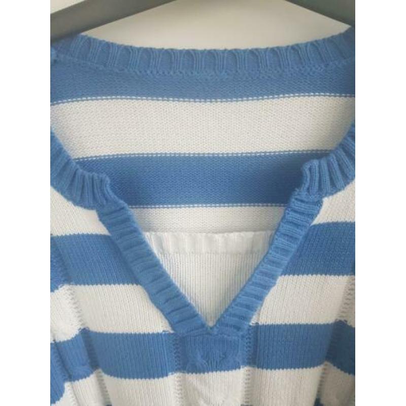 Blauw wit gestreepte trui M&S mode maat M NIEUW