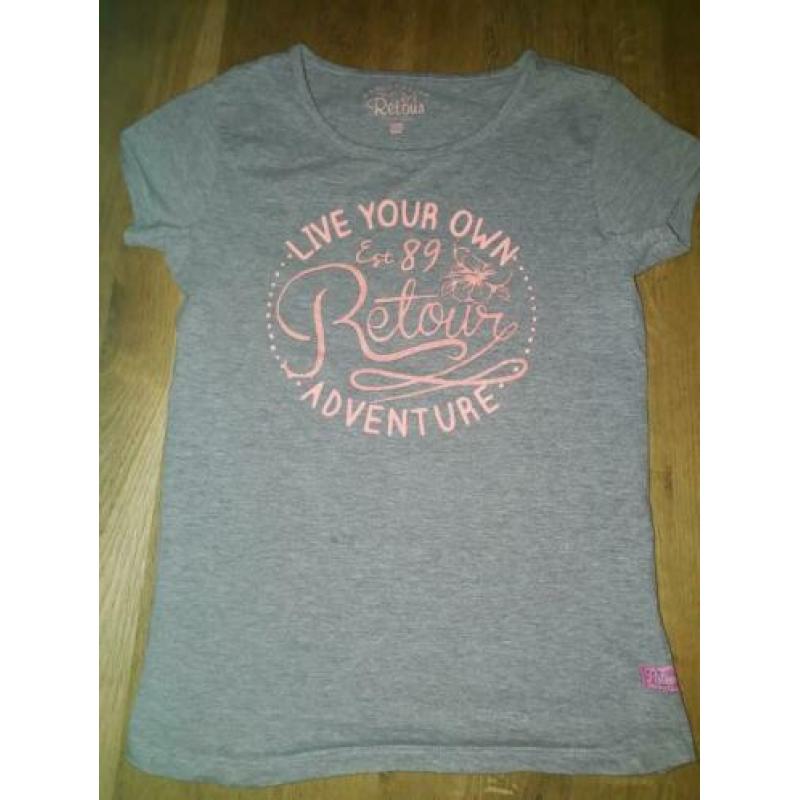 Shirt driemaal retour 134 140 meisje