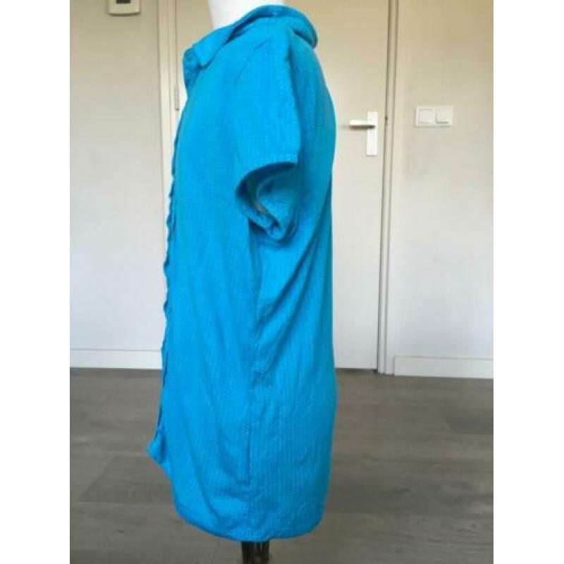 STREET ONE stippen shirt blauw / wit zeer netjes mt 38 D3